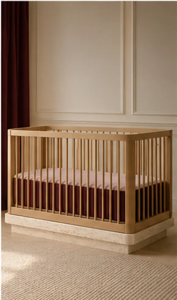 Luna Ahşap Bebek Karyolası